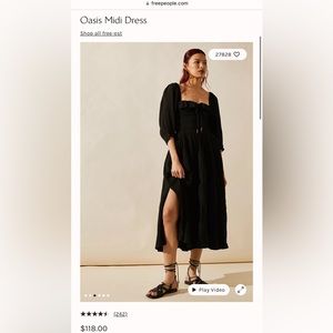 Free People Oasis Midi Dress - Black